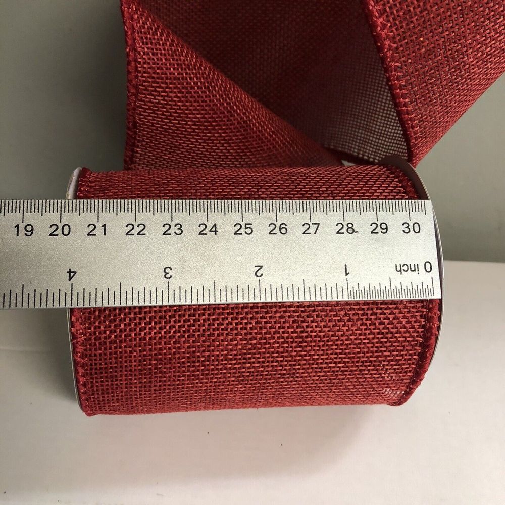 Christmas 4 in X 12Ft Wired Edge Red Ribbon For, Wedding, Valentines - Picture 2 of 6